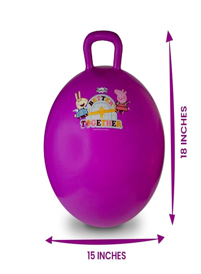 Hamleys 18-Inch Hopper Ball, Bouncy Hopping Ball with Handle | 220 lb Capacity | Fast-Inflate Design | Active Fun Exercise & Balance Toy for Kids Ages 3-8 Years|Safe for Indoor & Outdoor Play (Purple) - Image 2